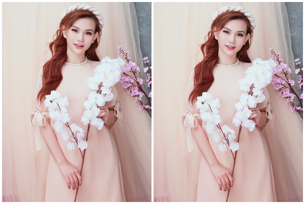 Ca sĩ Thu Thủy khoe nhan sắc mặn mà, quyến rũ trong bộ ảnh Tết - Hình 3