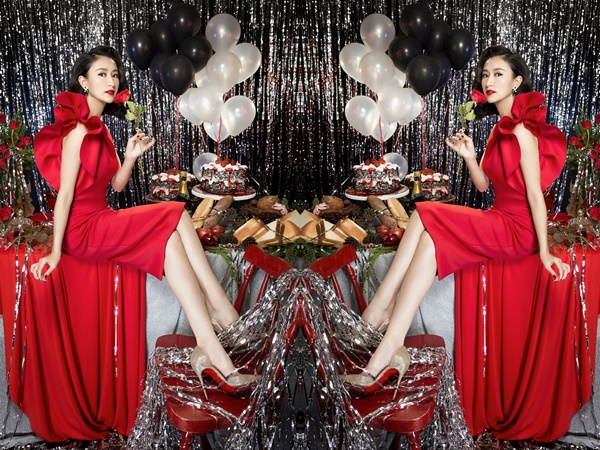Á hậu Hà Thu đẹp hút hồn trong bộ ảnh Giáng sinh 2017 - Hình 3