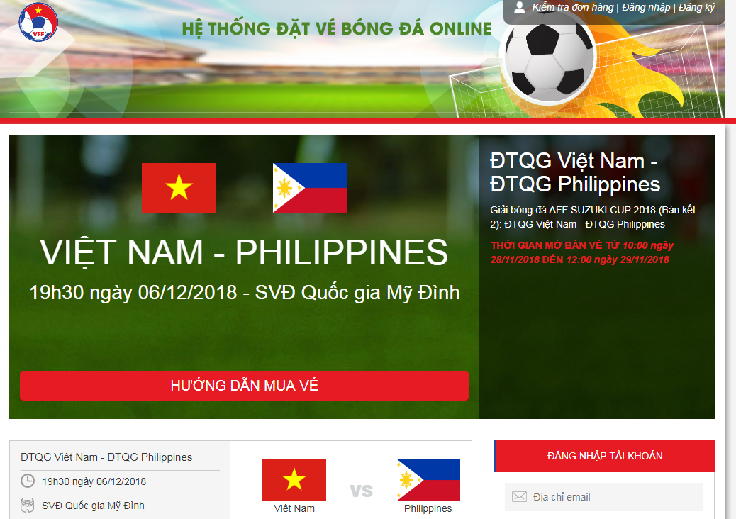 Thể thao - Mua vé online trận Việt Nam – Philippines: Người hâm mộ 'bắc thang lên hỏi ông trời'