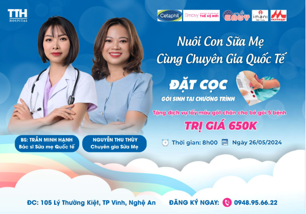 Bệnh viện Đa khoa TTH Vinh tổ chức Hội thảo tiền sản MIỄN PHÍ cùng Bác sĩ sữa mẹ Quốc tế 