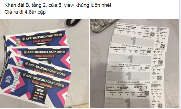 Thể thao - AFF Cup 2018: Vé trận bán kết Việt Nam-Philippines 'bao nhiêu cũng có' trên mạng xã hội (Hình 2).