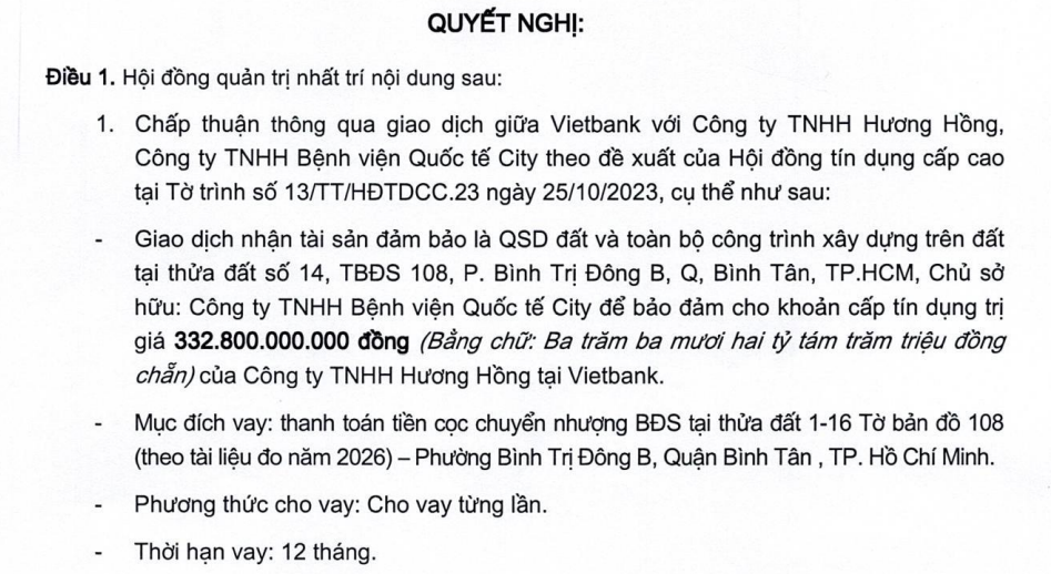 Hồ sơ điều tra - Các tài sản của tập đoàn Hoa Lâm được sử dụng nhiều lần để đảm bảo cho giao dịch tại Vietbank