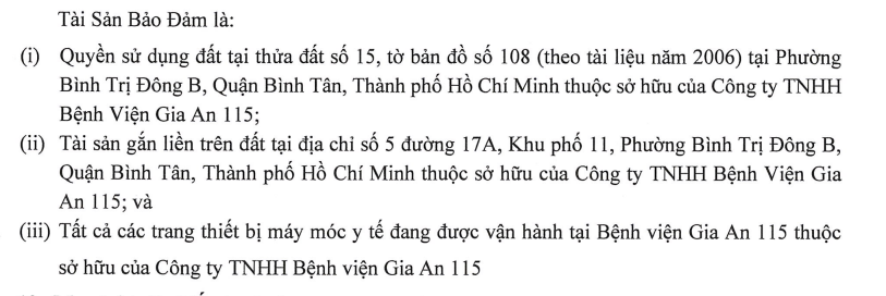 Hồ sơ điều tra - Toàn bộ máy móc, TBYT của Bệnh viện Gia An 115 bị thế chấp cho lô trái phiếu BĐS