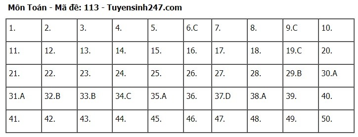 Giáo dục - Đề thi, đáp án môn Toán thi tốt nghiệp THPT 2024 chuẩn nhất mã đề 113 (Hình 6).