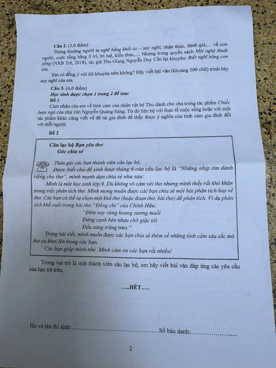 Giáo dục - Tp.HCM: Nhiều thí sinh đánh giá đề thi văn năm nay rất hay và vừa sức (Hình 2).