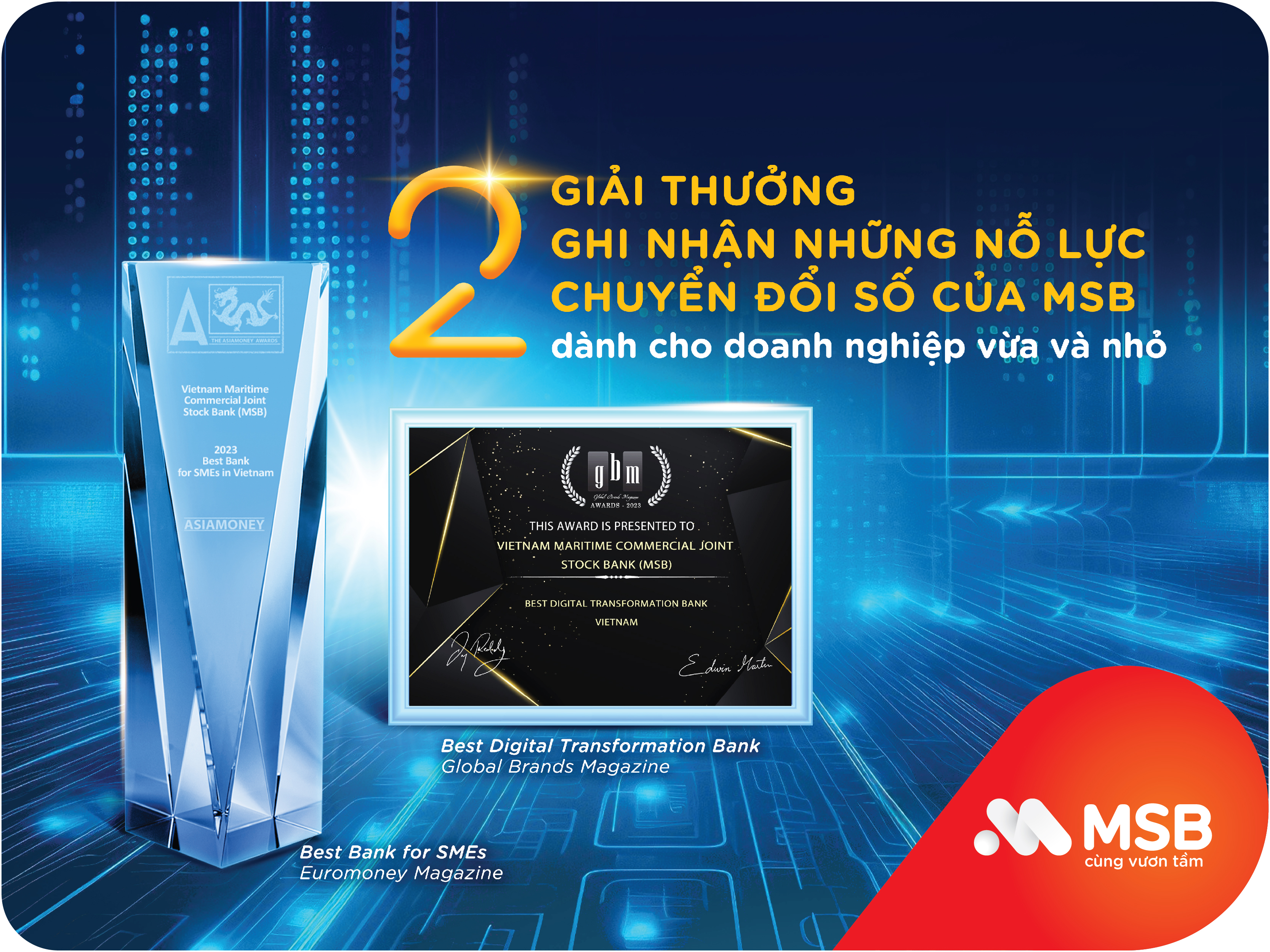 MSB nhận 2 giải thưởng quốc tế về giải pháp cho doanh nghiệp