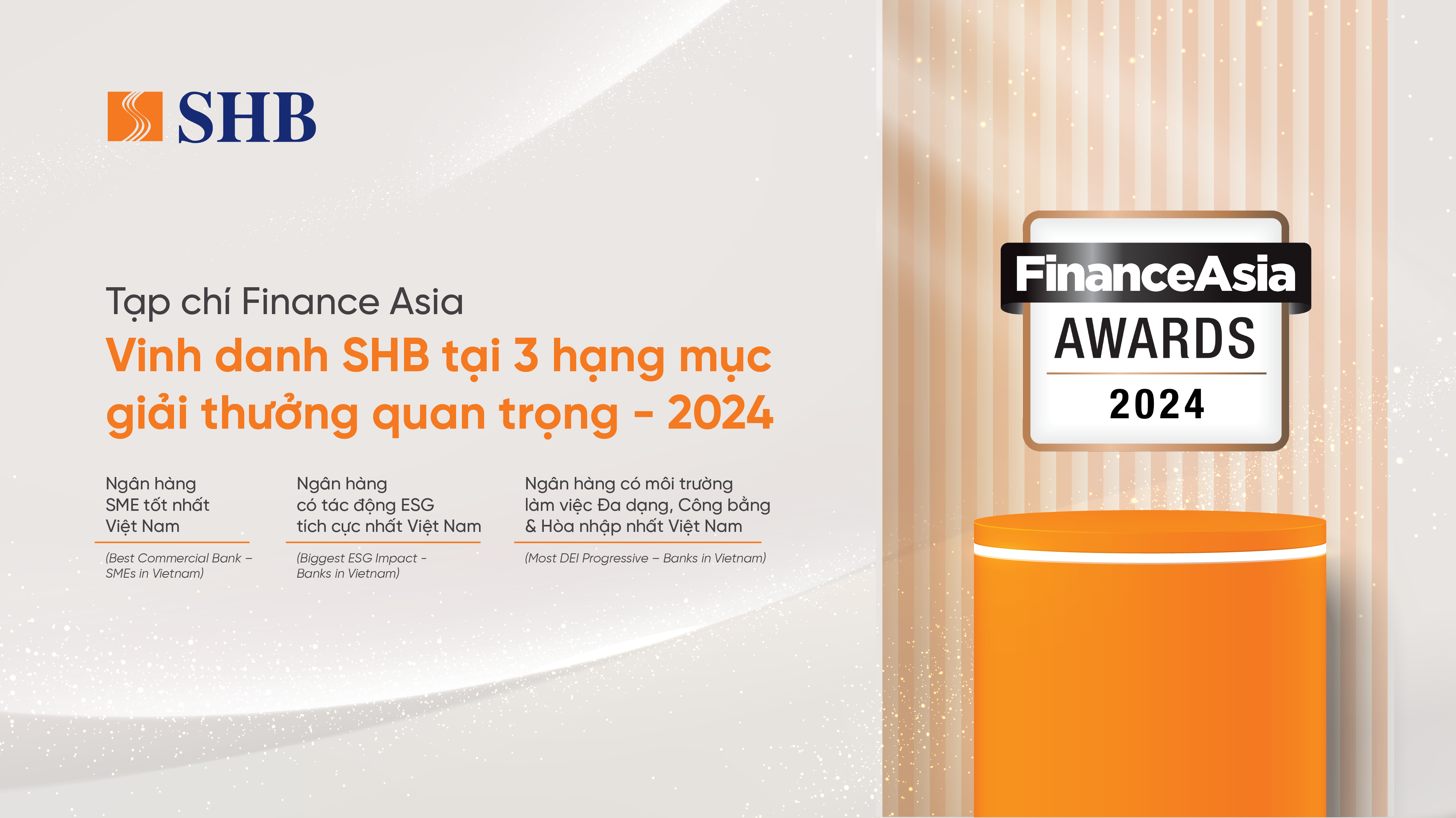 Kinh tế - SHB chiến thắng 03 giải thưởng quan trọng tại FinanceAsia Awards 2024