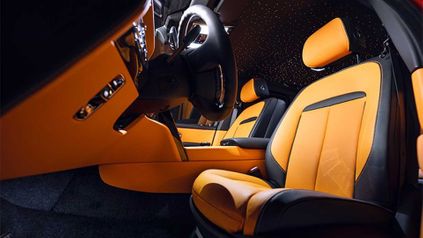 rolls royce cullinan black and bright collection orange interior