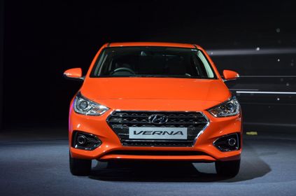 hyundai verna 2017 front view flame orange