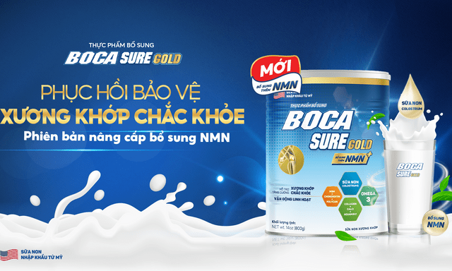 Boca Sure Gold - Giải pháp dinh dưỡng đột phá giúp phục hồi xương khớp, vận động linh hoạt