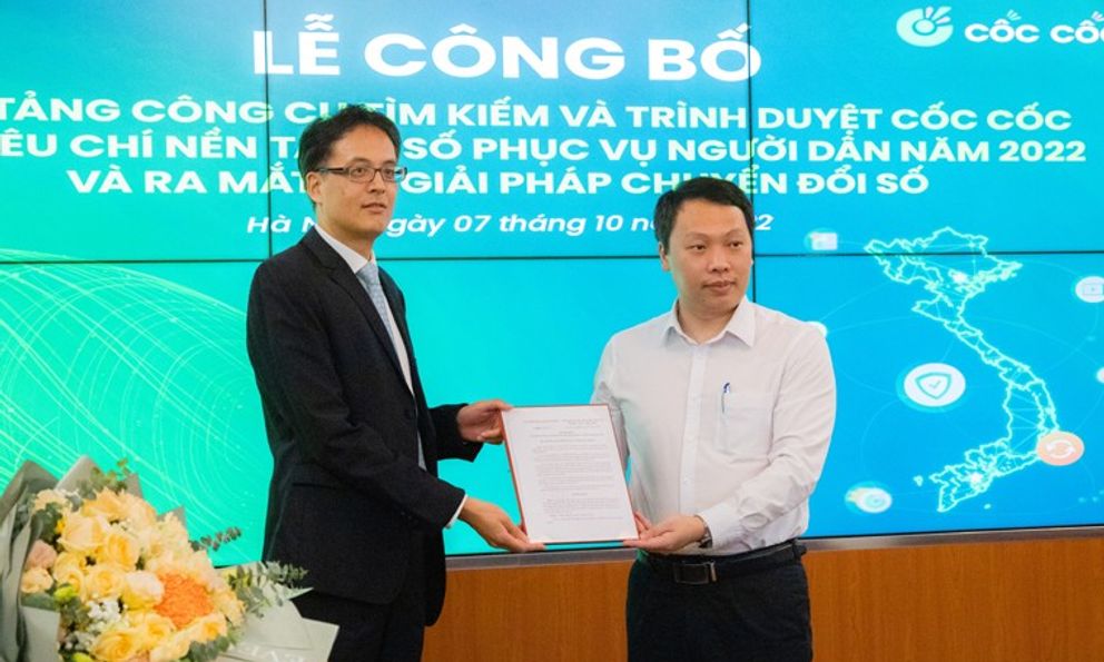 Trình duyệt Cốc Cốc đạt tiêu chí nền tảng số phục vụ người dân năm 2022