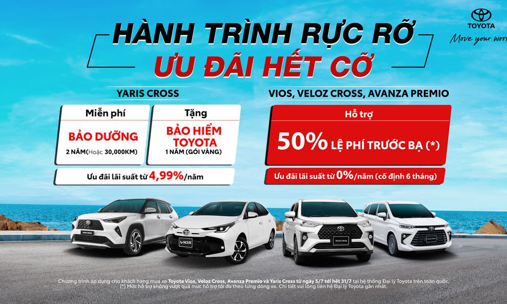 Tháng 7: Loạt xe bán chạy của Toyota tiếp tục được ưu đãi hấp dẫn