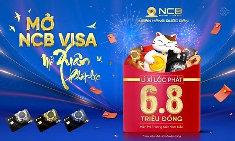 NCB lì xì Lộc Phát đầu năm mới cho chủ thẻ tín dụng quốc tế 