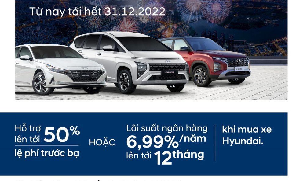 Hyundai khuyến mãi cuối năm: Sắm xe Hyundai – Lái Tết về nhà